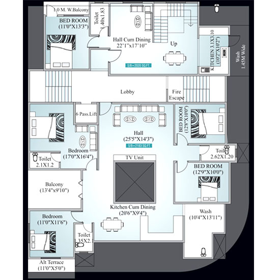 Sixth Floor Plan